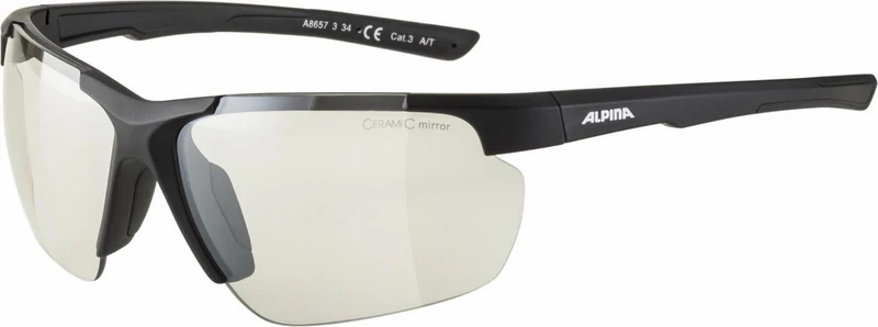 Alpina Defey HR Sportbrille black matt/ceramic mirror clear