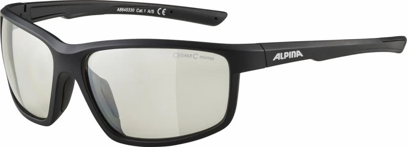 Alpina Defey Sportbrille black matt/ceramic mirror clear