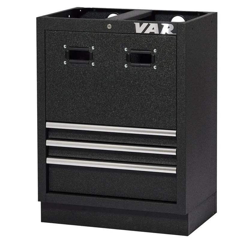 VAR Unterschrank Schlauchaufroller MO-52614 680 x 458 x 910 Black Edition - modularer Werkstatt-Unterschrank