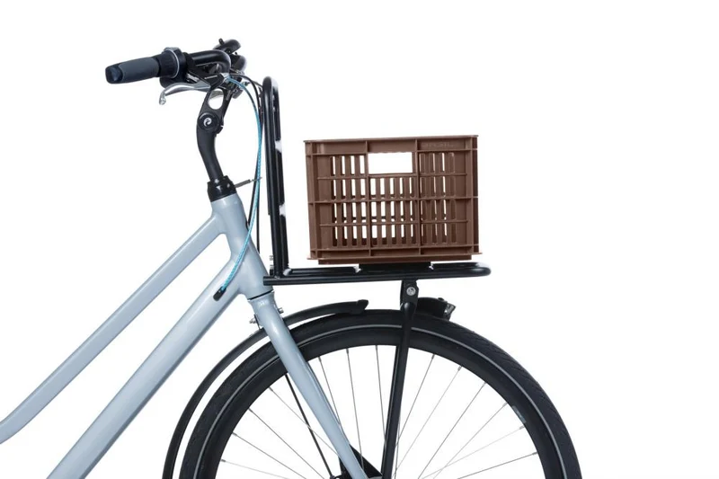 Basil Crate S Fahrradkiste - 17 - Fahrradkorb - 5 Liter braun recycelter Kunststoff für Front- oder Heckträger kompakt und robust - V.R.-Korb