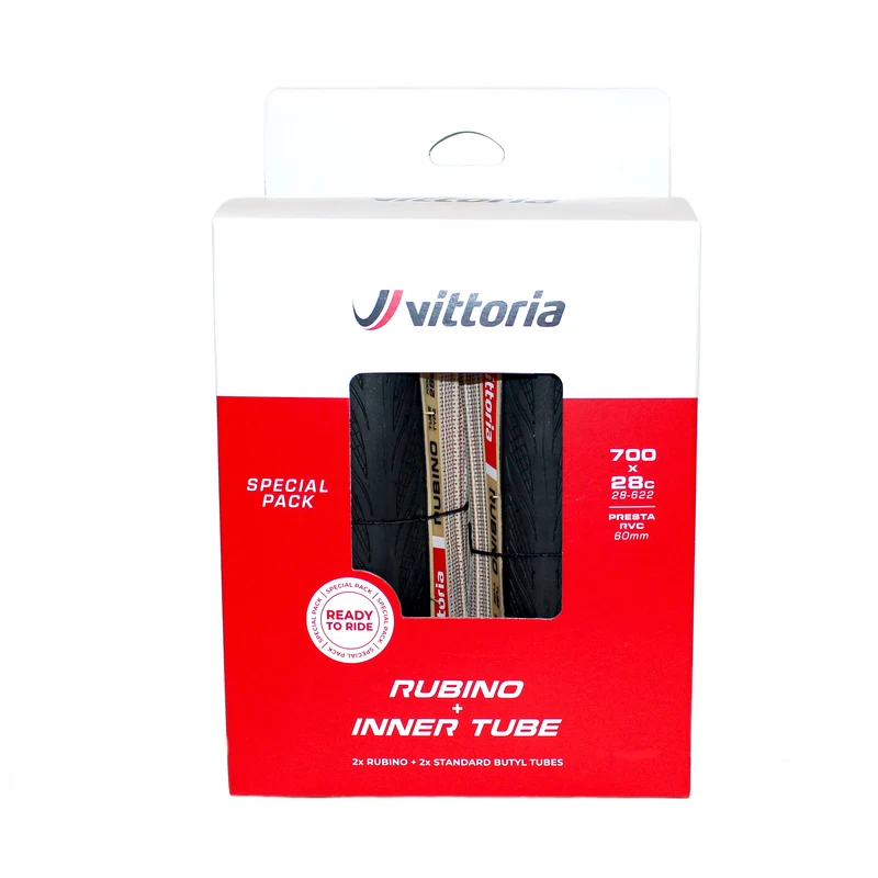 Pack 2 Vittoria Rubino V G2 Faltreifen 2 Schläuche Braun