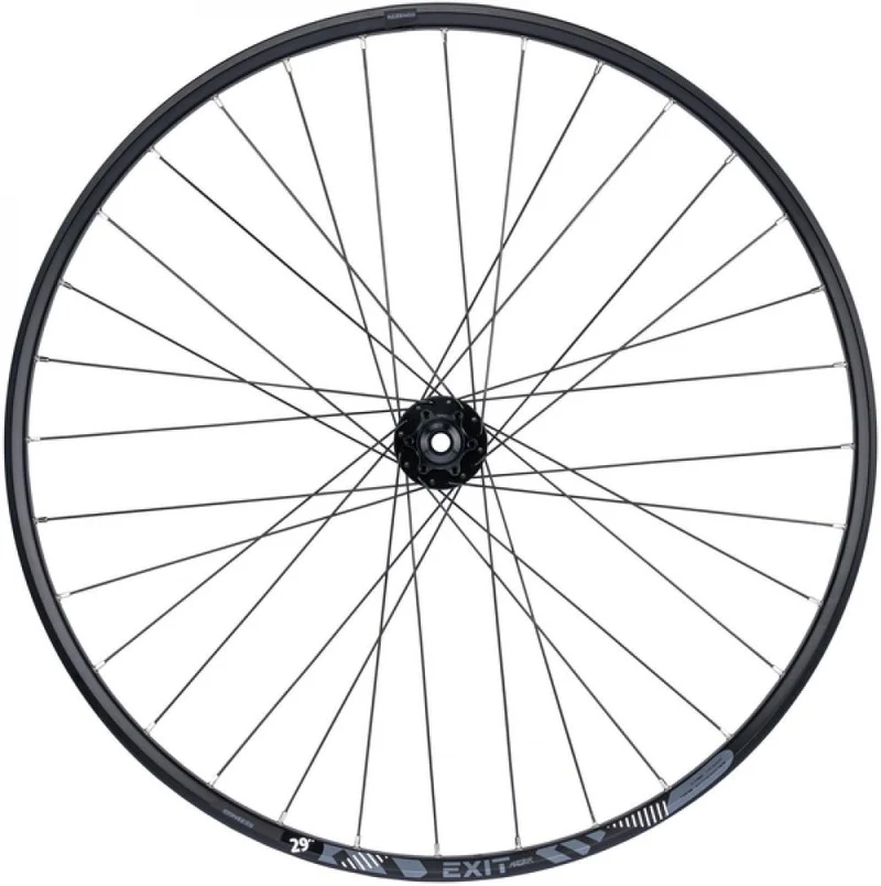 CONTEC Vorderrad "EXIT + CORE DB"nFelge: CONTEC Hohlkammer "Exit", 28"/29", 25-622, Höhe: 18 mm, 32 Loch, SV Ventil, für Scheibenbremse, einfach geöst, max. Systemgewicht 150 kg, geeignet für E-Bikes, schwarz (0.349.817/5)nNabe: CONTEC Vorderradnabe "CORE