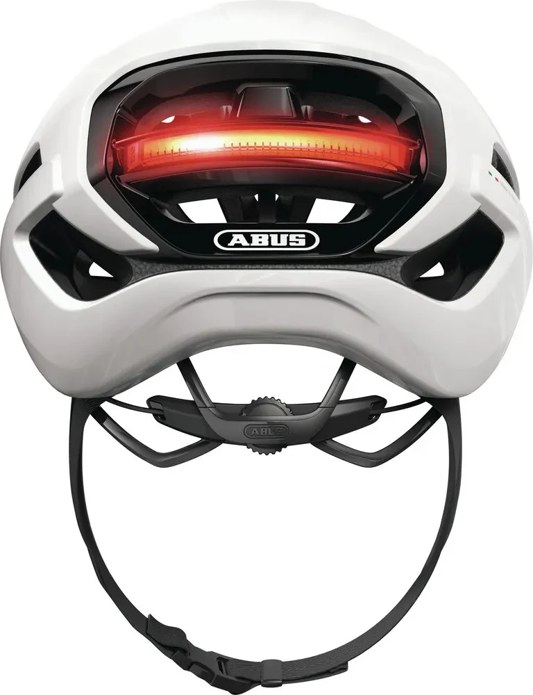 Abus Taipan LED Rennradhelm Shiny White