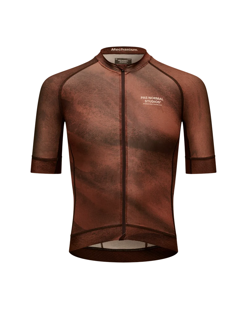 Pas Normal Studios Mechanism Kurzarm Trikot Herren AOP Hellbraun