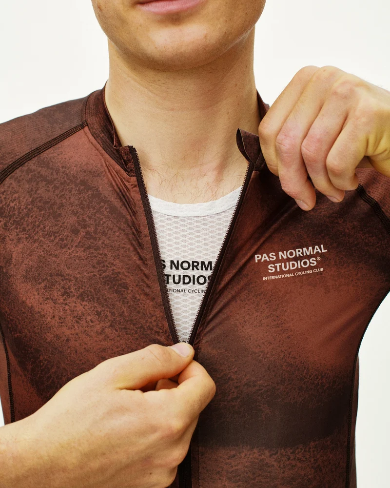 Pas Normal Studios Mechanism Kurzarm Trikot Herren AOP Hellbraun