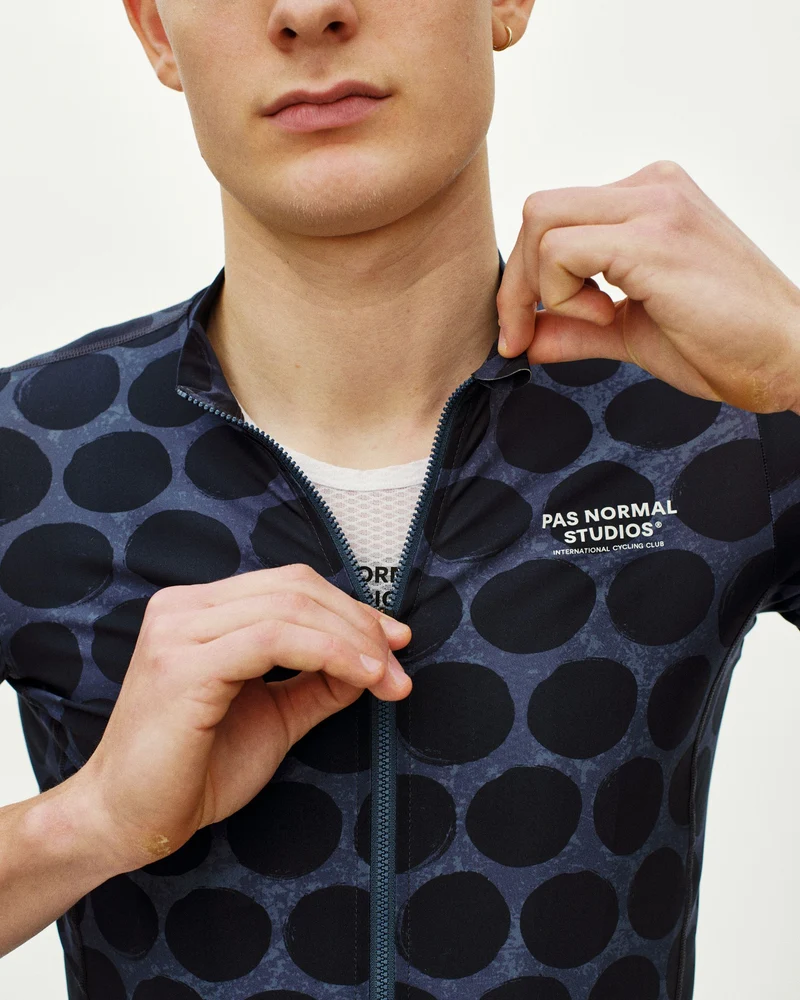 Pas Normal Studios Essential Kurzarm Trikot Herren Punkt Dunkel Navy