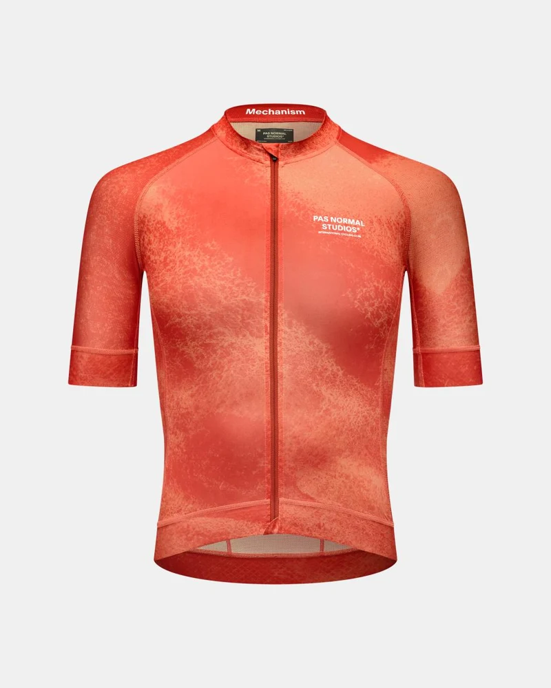 Pas Normal Studios Mechanism Kurzarm Trikot Herren AOP Hibiscus Orange