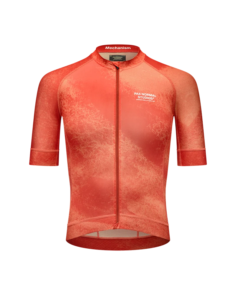 Pas Normal Studios Mechanism Kurzarm Trikot Herren AOP Hibiscus Orange