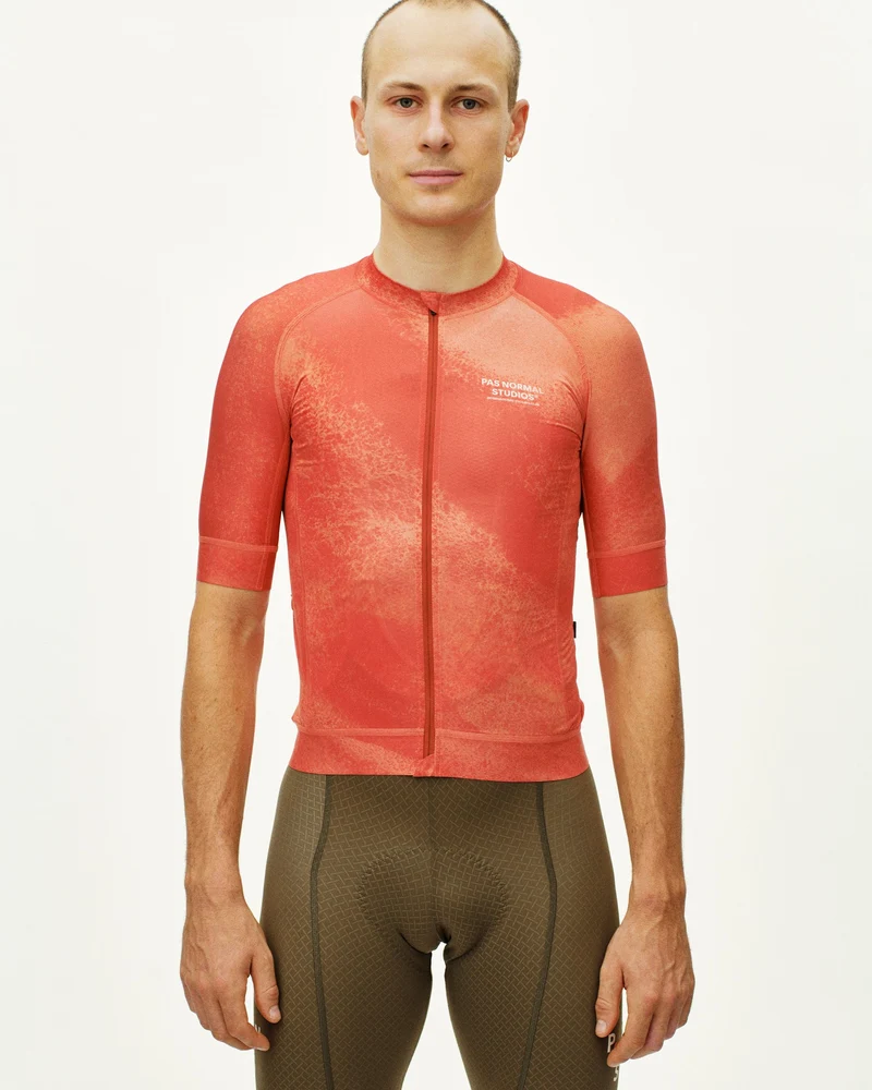 Pas Normal Studios Mechanism Kurzarm Trikot Herren AOP Hibiscus Orange