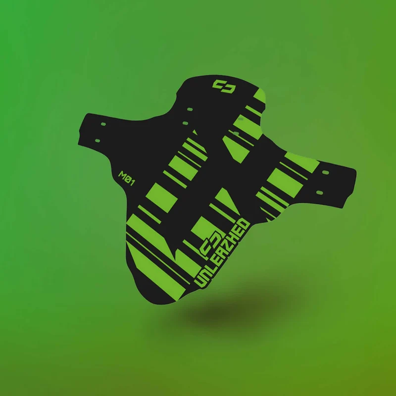 Unleazhed M01 Mudguard Logo Skin unsplash 1 pcs, 4 cable ties green