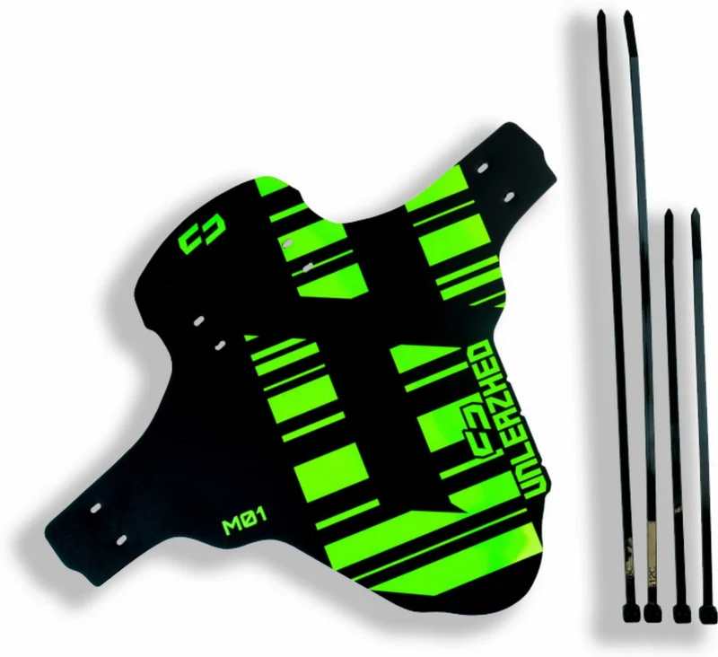 Unleazhed M01 Mudguard Logo Skin unsplash 1 pcs, 4 cable ties green