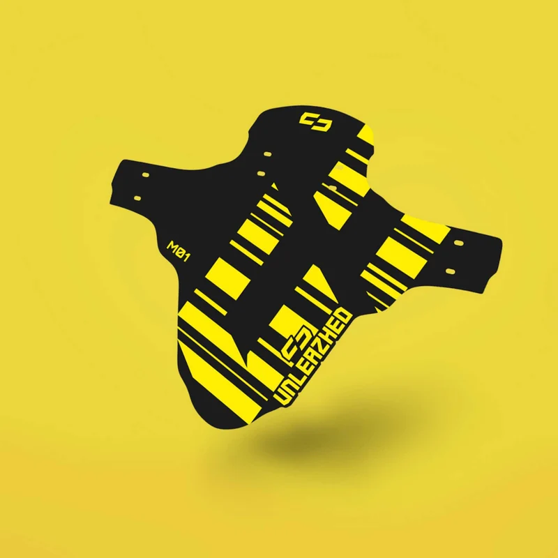 Unleazhed M01 Mudguard Logo Skin unsplash 1 pcs, 4 cable ties yellow