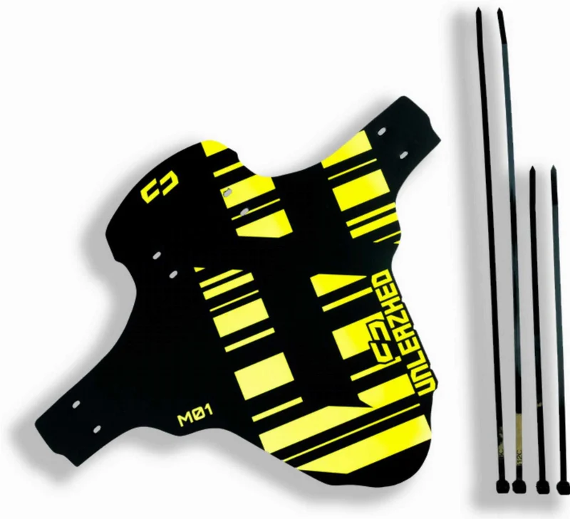 Unleazhed M01 Mudguard Logo Skin unsplash 1 pcs, 4 cable ties yellow