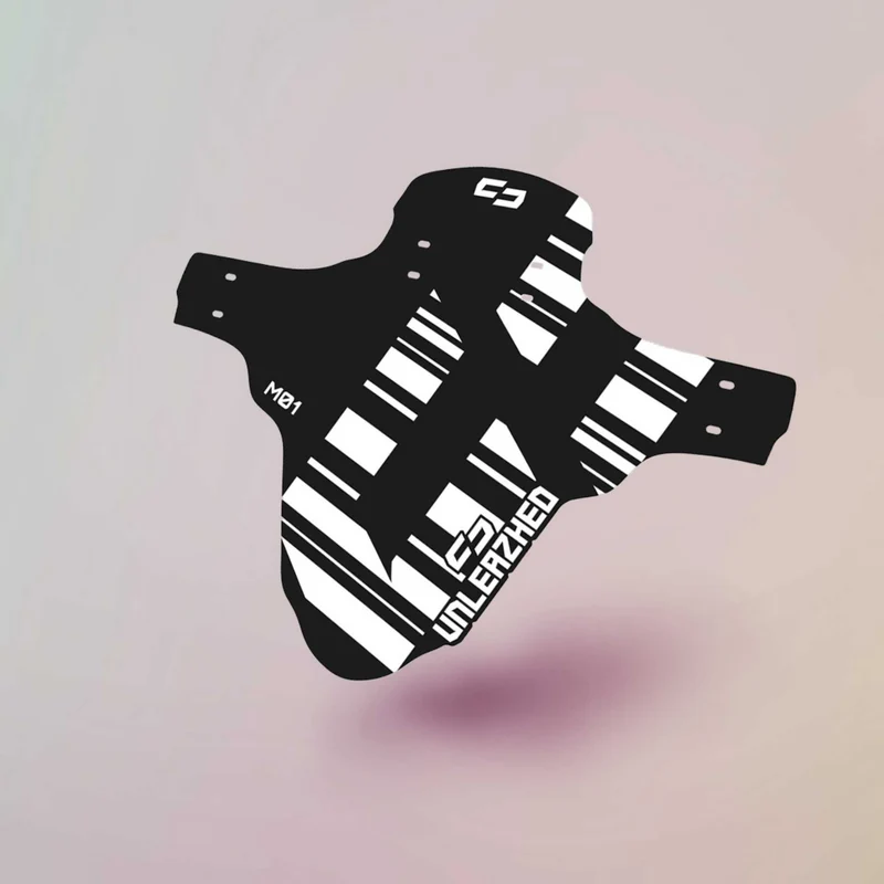 Unleazhed M01 Mudguard Logo Skin unsplash 1 pcs, 4 cable ties white