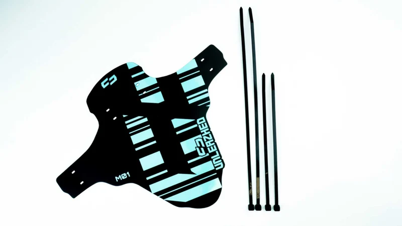 Unleazhed M01 Mudguard Logo Skin unsplash 1 pcs, 4 cable ties turquoise