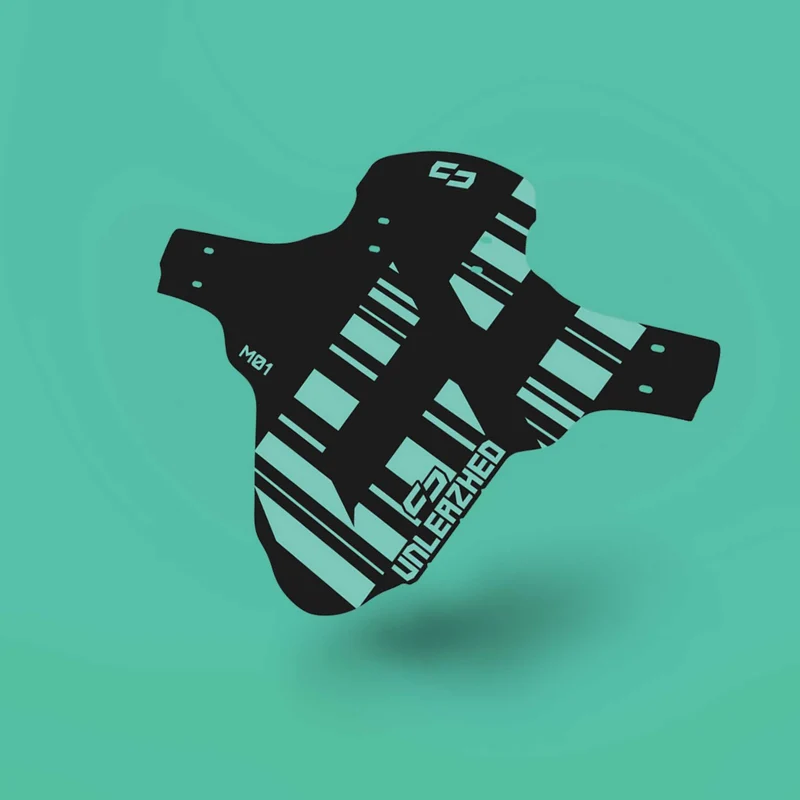 Unleazhed M01 Mudguard Logo Skin unsplash 1 pcs, 4 cable ties turquoise