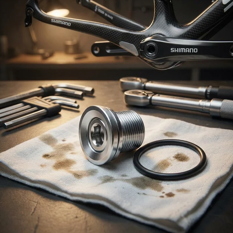 SHIMANO Kurbelbefestigungsschraube FC-R345 M8x1 Silber - sichere Kurbelmontage