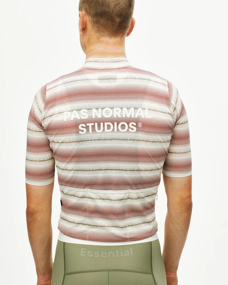 Pas Normal Studios Essential Kurzarm Trikot Herren Off White Streifen