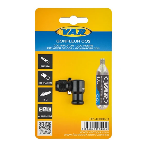 VAR CO2-Kartuschenadapter Schwarz