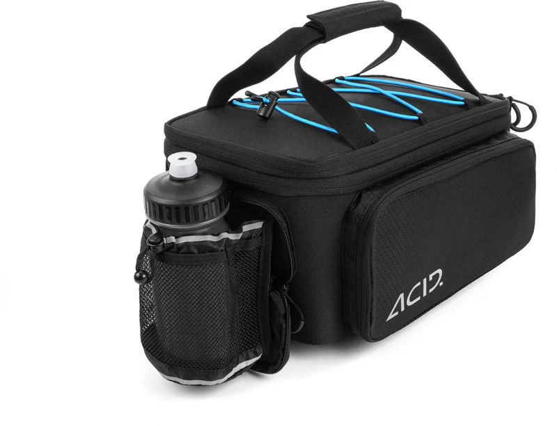 Acid Gepäckträgertasche Trunk City RILink black 8 + 16 L (blaues Gummiband)