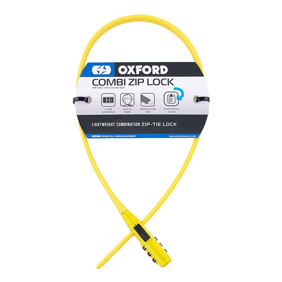 Kabelschloss Oxford Combi Zip Gelb