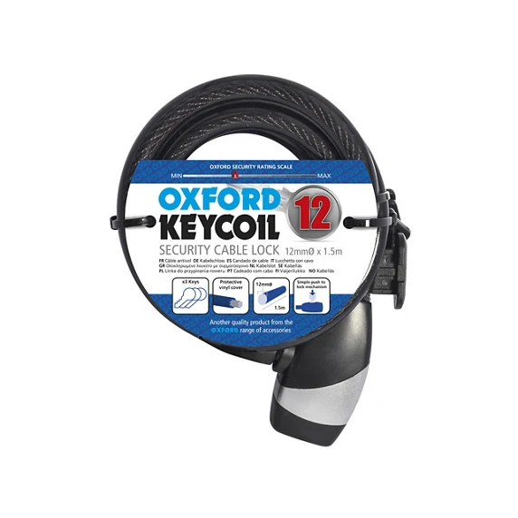 Kabelschloss OXC KeyCoil12 12x1500mm Schwarz