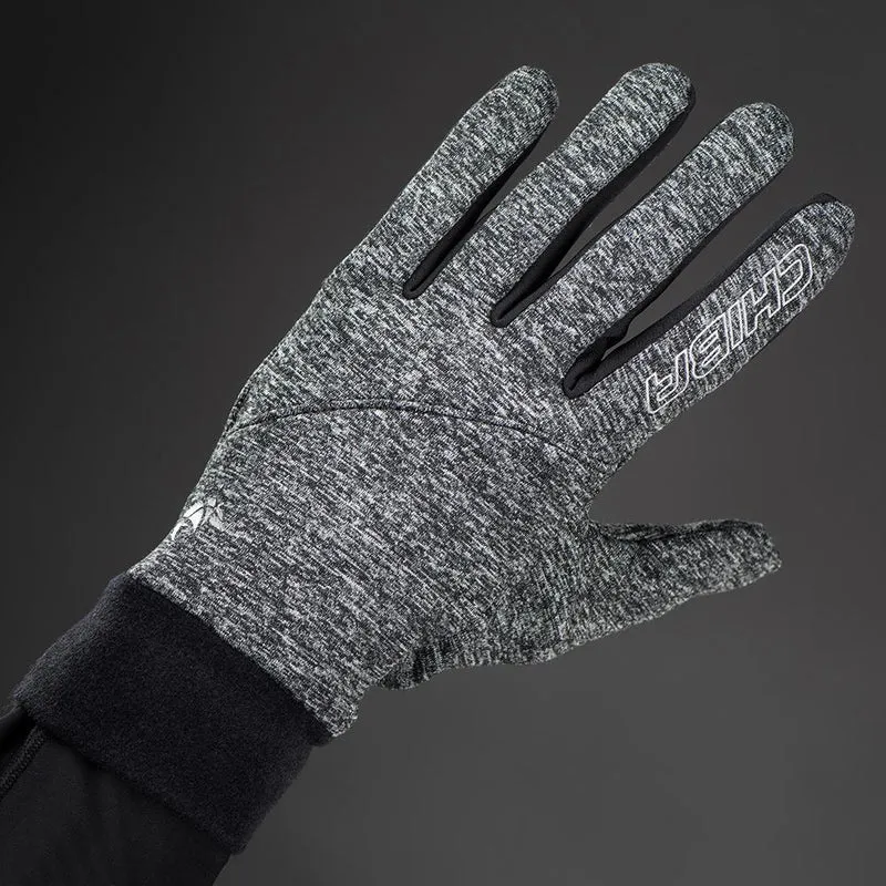 CHIBA Allround Light - Radhandschuhe hellgrau XL, Polartec-Fleece, Touchfunktion