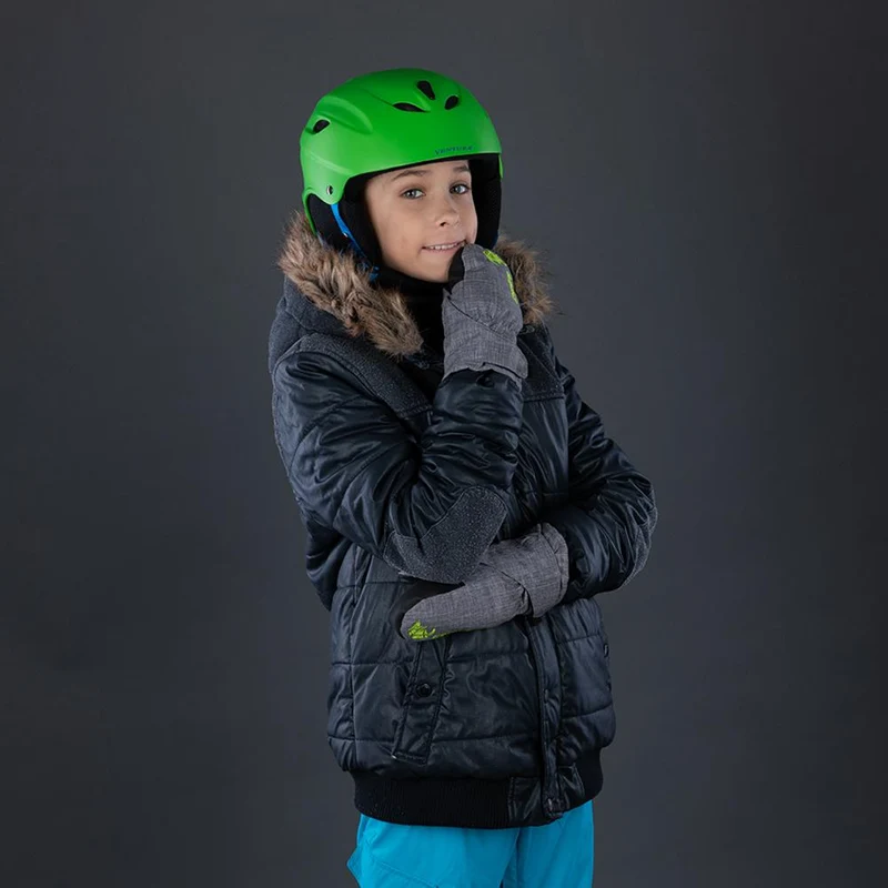CHIBA Kids Basic Mitten - wasserdichte Kinder-Fäustlinge für Radsport, hellgrau, Gr. V