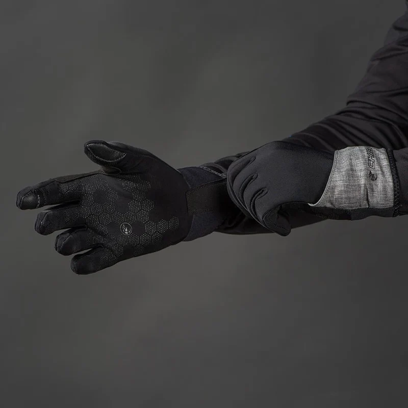 CHIBA Overflap Light - Radhandschuhe L hellgrau, wind- & wasserdicht, Thermofleece, Touchfinger