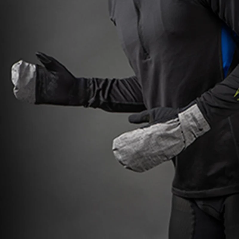 CHIBA Overflap Light - Radhandschuhe L hellgrau, wind- & wasserdicht, Thermofleece, Touchfinger