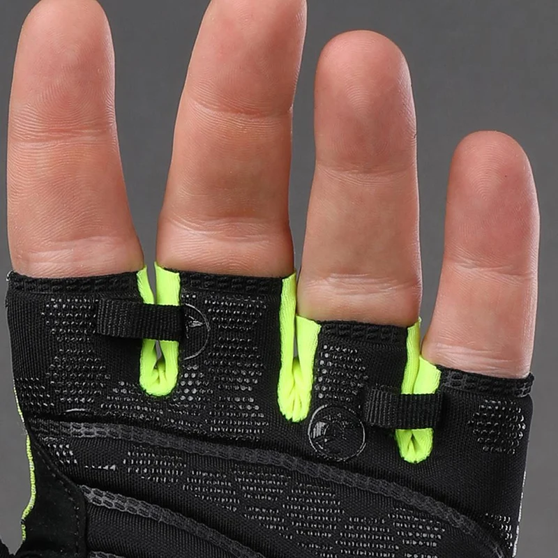 CHIBA Solar II - Radhandschuhe schwarz/neongelb, kurzfinger, atmungsaktiv, Größe M