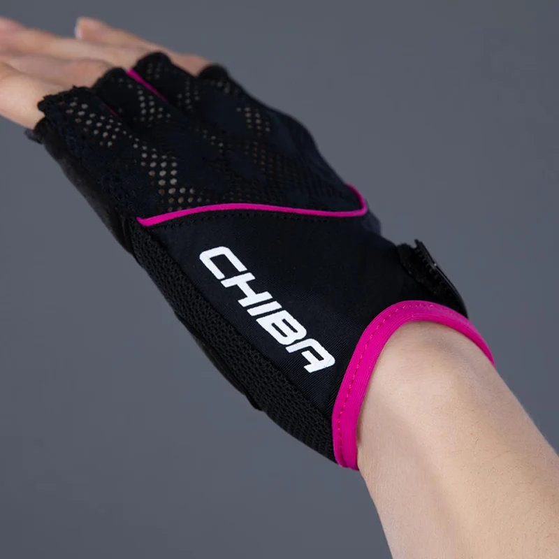 CHIBA Lady Gel - Damen Radhandschuhe schwarz/pink, Gelpolsterung, Größe M