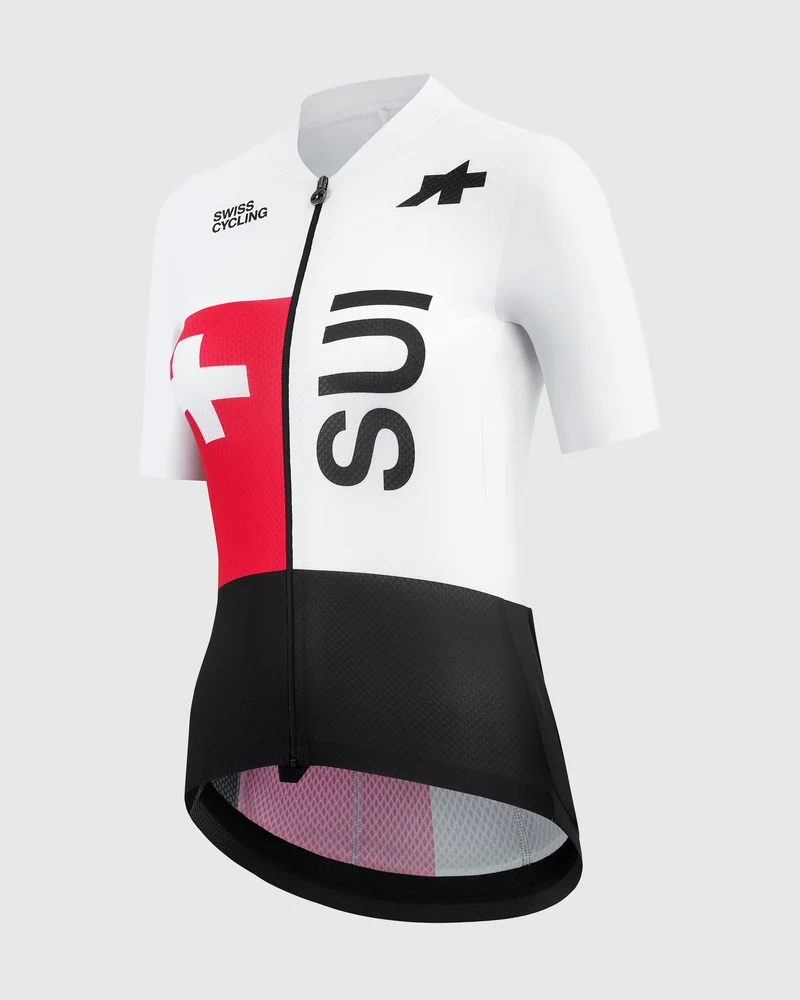 Assos UMA S11 EVO Swiss Cycling Replica Kurzarmtrikot Damen White Series