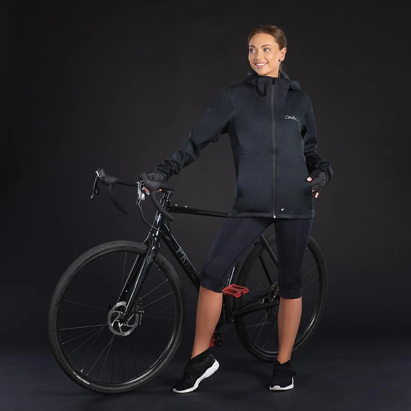 CHIBA Rainjacket Damen Fahrrad-Regenjacke - Schwarz, Größe XL