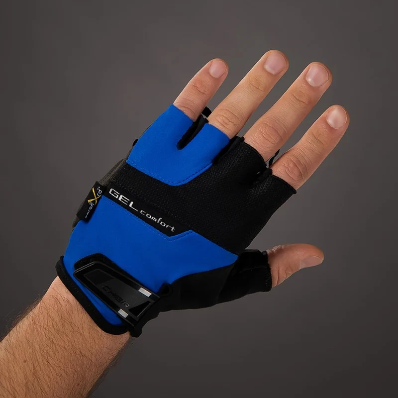 CHIBA Gel Comfort - Fahrradhandschuhe kurz, Gelpolsterung, atmungsaktiv, royal, Gr. M