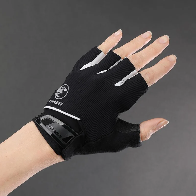 CHIBA BioXCell Lady - Damen Radhandschuhe schwarz, Größe M, gepolstert