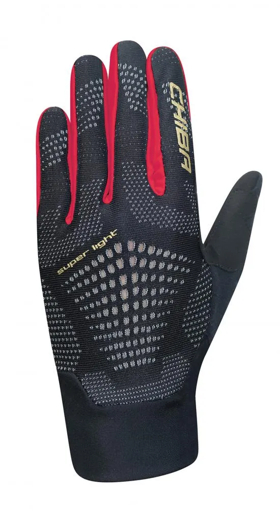 CHIBA Superlight - Radhandschuhe schwarz/rot, Größe M, atmungsaktiv & leicht