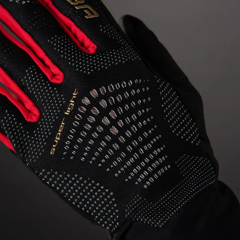 CHIBA Superlight - Radhandschuhe schwarz/rot, Größe M, atmungsaktiv & leicht