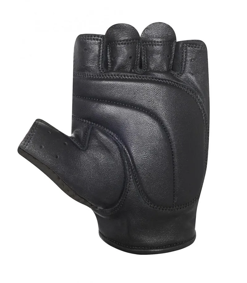 CHIBA Pure Nature - Radhandschuhe XL schwarz/schwarz, Retro-Leder, atmungsaktiv