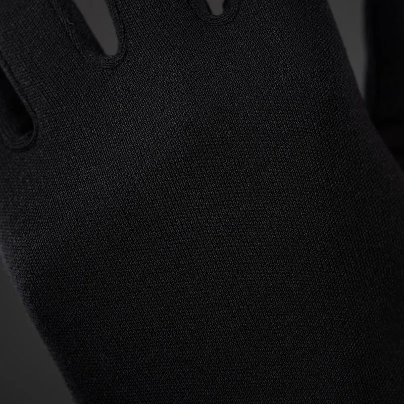 CHIBA Seiden Handschuh - Unterziehhandschuh schwarz, S, warm & leicht
