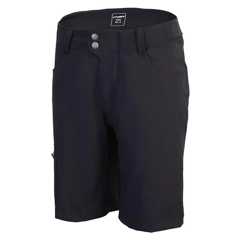 CHIBA Baggy Pants mit Innenhose Lady - Radhose Damen, S, schwarz, mit Sitzpolster