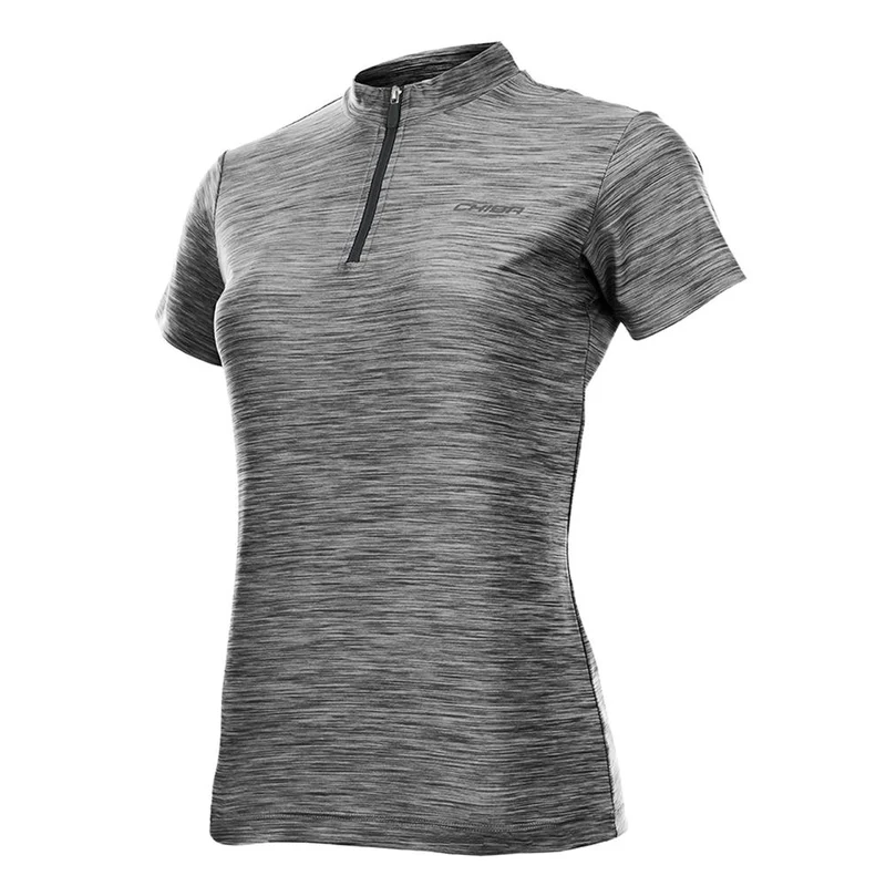 CHIBA Lady Melange Shirt - Radsport Damen-Trikot hellgrau 4XL, atmungsaktiv, 3 Rückentaschen