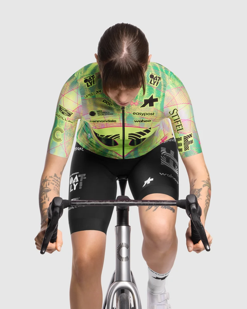 Assos UMA GT S11 EVO EF Close Encounter Kurzarmtrikot Damen Alien Green