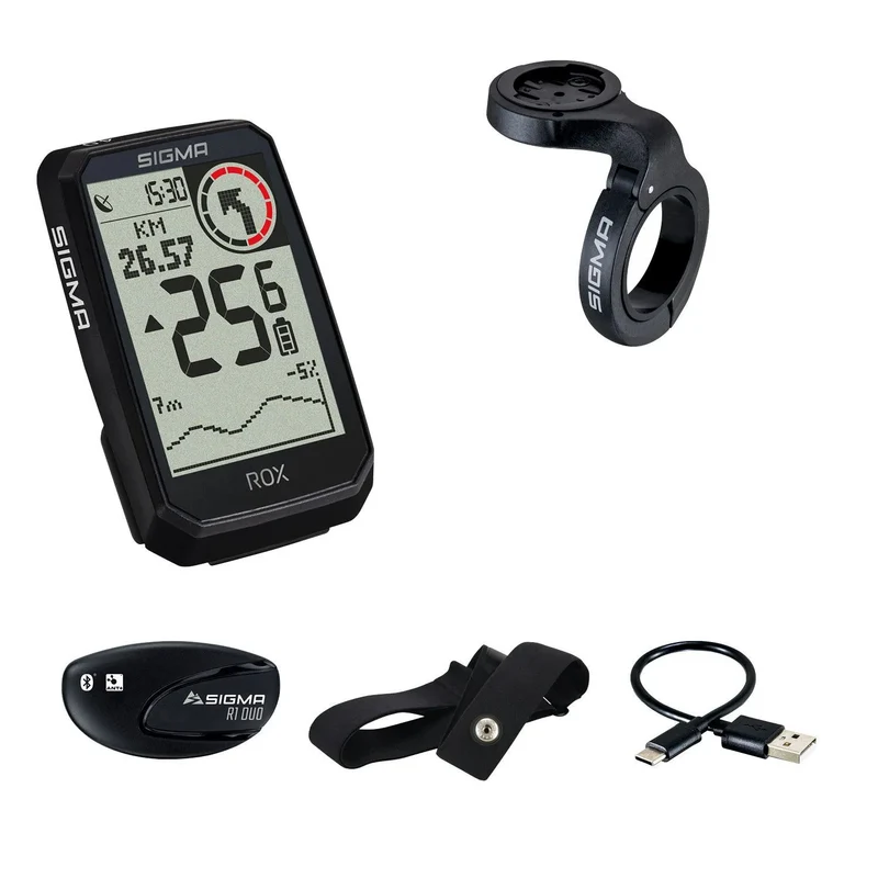 Fahrradcomputer Sigma Rox 4.0 Endurance Set HR Schwarz