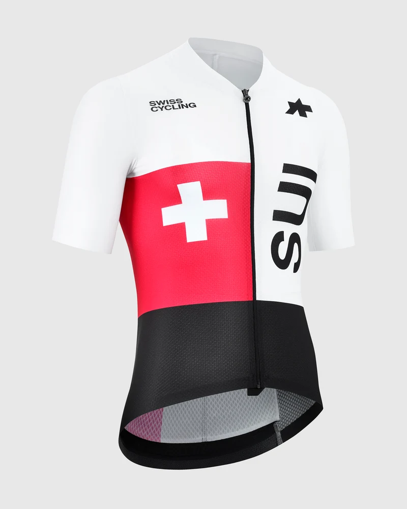 Assos Mille GT S11 EVO Swiss Cycling Replica Kurzarmtrikot Herren White Series