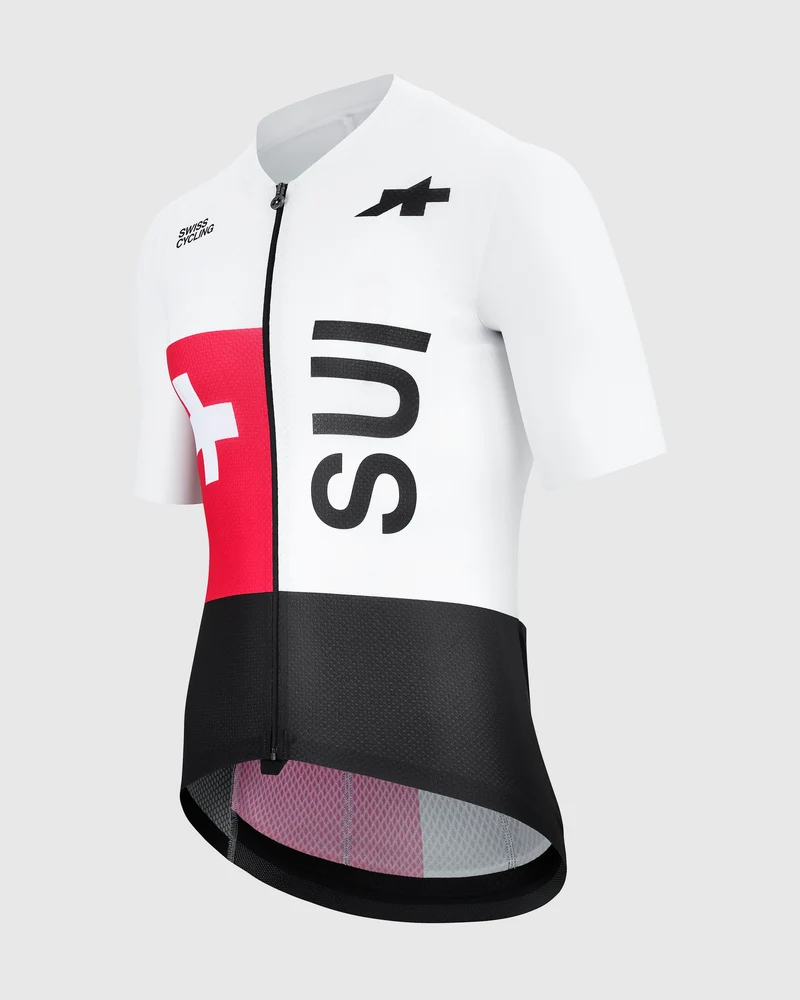 Assos Mille GT S11 EVO Swiss Cycling Replica Kurzarmtrikot Herren White Series