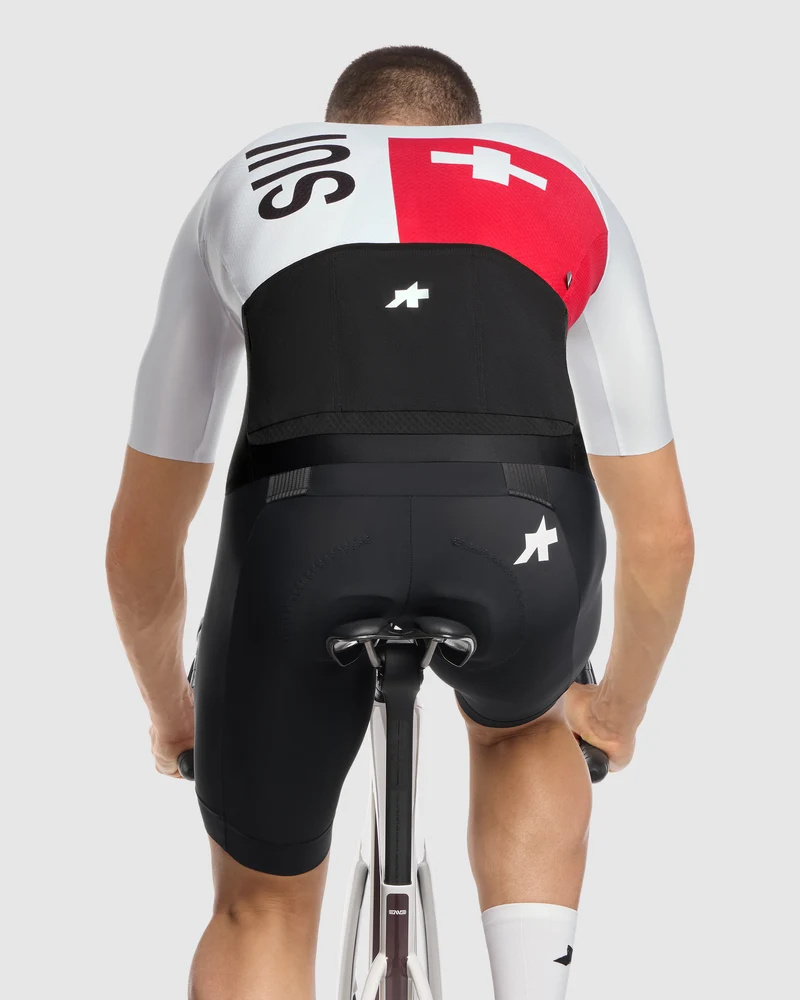 Assos Mille GT S11 EVO Swiss Cycling Replica Kurzarmtrikot Herren White Series