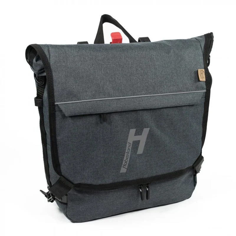 Haberland Sporty Fahrrad Rucksack / Gepäckträgertasche anthrazit - vielseitiger 2-in-1 Allrounder