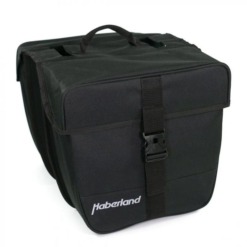 Haberland Doppeltasche 25l Einsteiger schwarz - praktische Gepäckträgertasche für Alltag und Tour