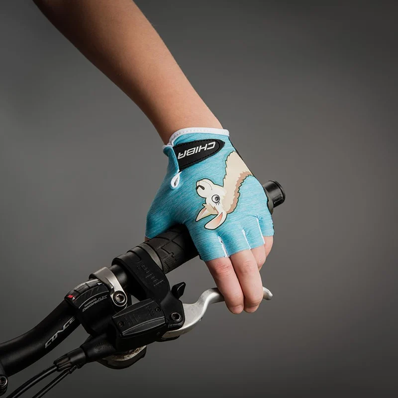 CHIBA Cool Kids - Kinder Fahrradhandschuhe XS türkis, Griptec Innenhand, waschbar
